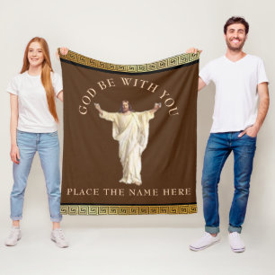 "GOTT SEI MIT DIR" Personalisiertes Geschenk Tröst Fleecedecke
