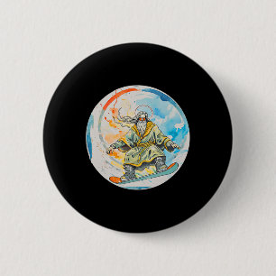 Gott Snowboarden mit Jesus Christus Gebet Lord Chu Button