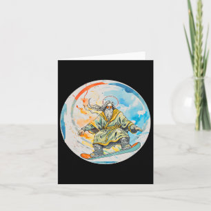 Gott Snowboarden mit Jesus Christus Gebet Lord Chu Karte