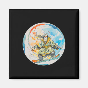 Gott Snowboarden mit Jesus Christus Gebet Lord Chu Magnet