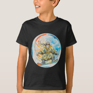 Gott Snowboarden mit Jesus Christus Gebet Lord Chu T-Shirt