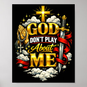 Gott spielt nicht um mich Christlicher Glaube Reli Poster
