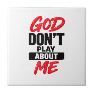 Gott spielt nicht um mich christlicher Glaubenszit Fliese