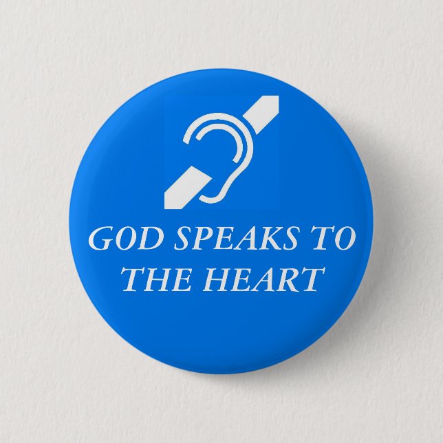 Gott spricht mit dem Herzen Button (Vorderseite)