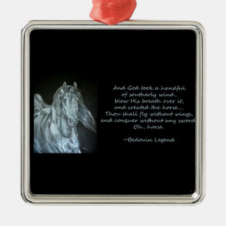 Gott stellte das Pferd her Silbernes Ornament