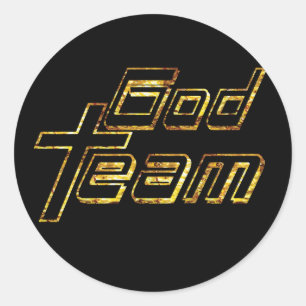 Gott-Team oder vernarrtes noir Runder Aufkleber