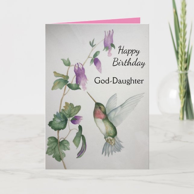 Gott-Tochter Birthday Hummingbird Garden Karte (Vorderseite)