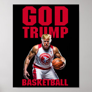 Gott Trump Sketll Lustiger Trump Patriotischer Rep Poster