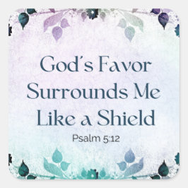 Gott umgibt mich wie ein Schild Quadratischer Aufkleber