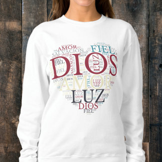 Gott und der Glaube Herz Frauen Christliches Spani Sweatshirt