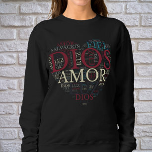 Gott und der Glaube Herz Frauen Christliches Spani Sweatshirt