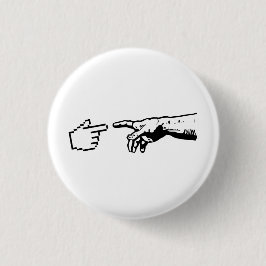 Gott und die Maschinen-Hände Button