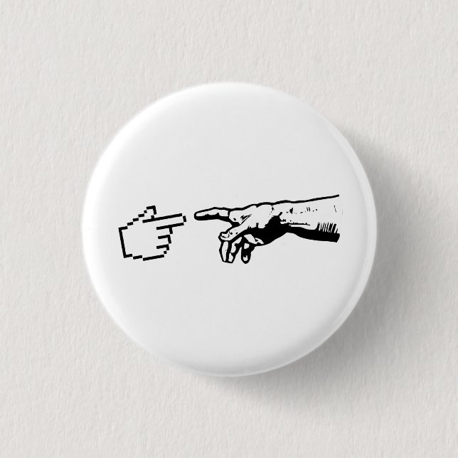 Gott und die Maschinen-Hände Button (Vorderseite)