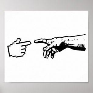 Gott und die Maschinen-Hände Poster