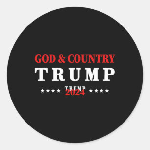 Gott und Land Trump 2024 Gott Trump Runder Aufkleber