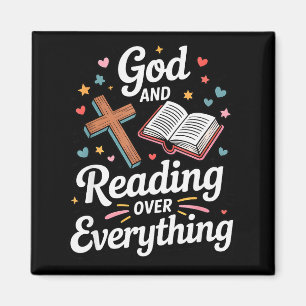 Gott und Lesen über alles Bibel Glaube Magnet