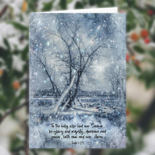Gott Unsere Heilige Schrift Schneebäume Weihnachte Feiertagskarte