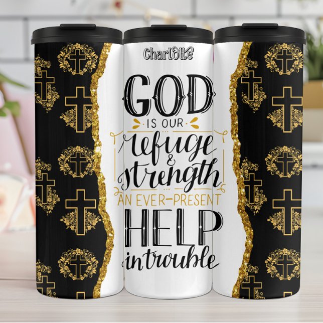 Gott unsere Zuflucht Stärke und je ein Problem Thermosbecher (Von Creator hochgeladen)