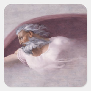 Gott Vater Renaissance-Andachtsdesign Quadratischer Aufkleber
