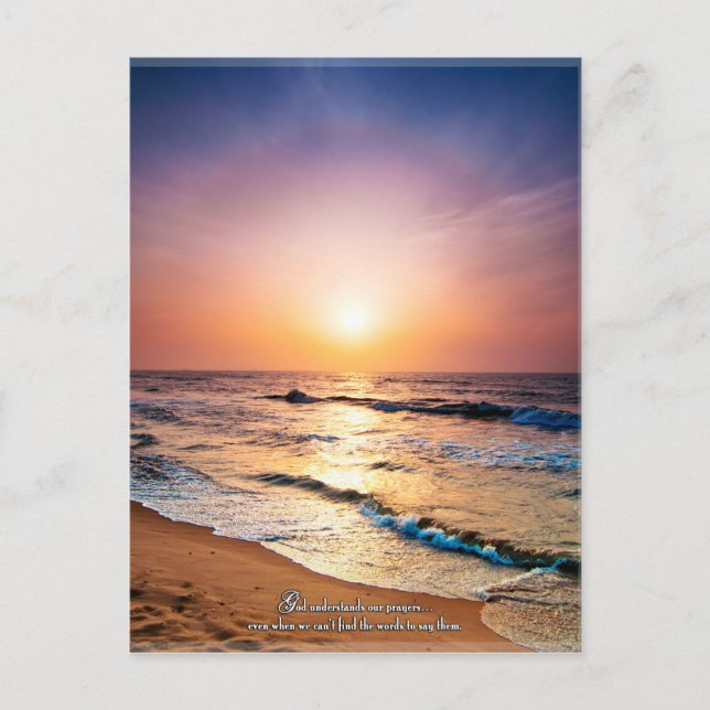 Gott versteht unsere Gebete auch wenn... Postkarte (Vorderseite)