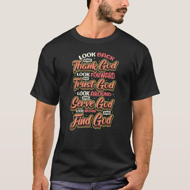 Gott vertraue Gott Gott finde Gott Religiös T-Shirt (Vorderseite)