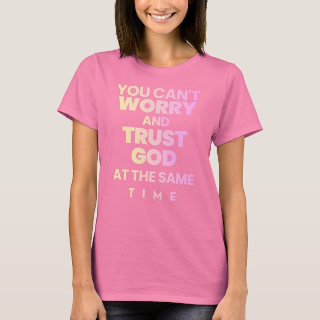 Gott vertrauen T-Shirt Pink (Vorderseite)