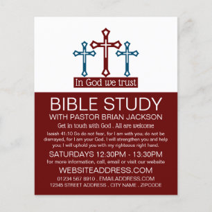 Gott vertrauen wir, Crucifix, Christliche Bibelkla Flyer