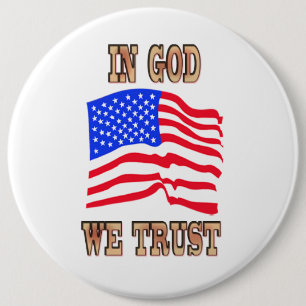 Gott vertrauen wir dem amerikanischen Flag-Button Button