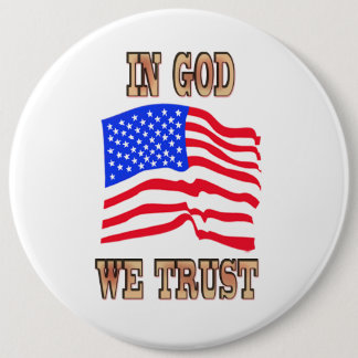Gott vertrauen wir dem amerikanischen Flag-Button Button
