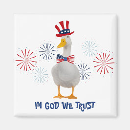 Gott vertrauen wir dem Patriotischen Enten Magnet