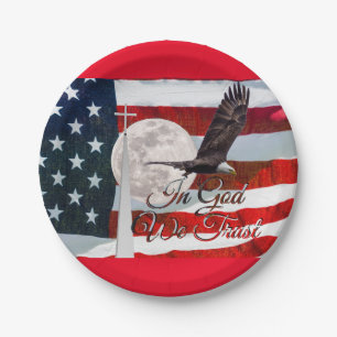 Gott vertrauen wir den Tellern von Papier Pappteller