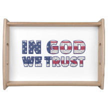 Gott vertrauen wir Serviertablett