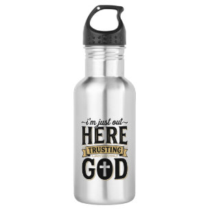Gott vertrauendes christliches Zitat Vintage T-Shi Edelstahlflasche