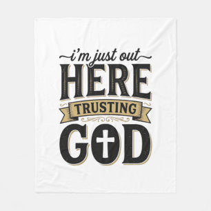 Gott vertrauendes christliches Zitat Vintage T-Shi Fleecedecke