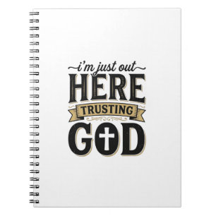 Gott vertrauendes christliches Zitat Vintage T-Shi Notizblock
