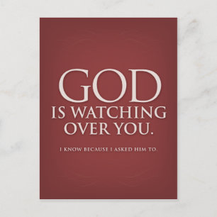 Gott wacht über dich. Burgund Postkarte. Postkarte