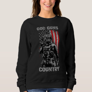 Gott Waffen Land Mit Waffe Amerikanische Flagge Pa Sweatshirt