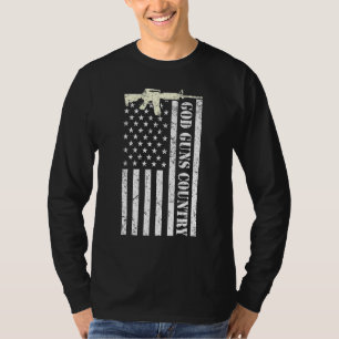 Gott Waffen Land Mit Waffe Amerikanische Flagge Pa T-Shirt