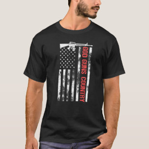 Gott Waffen Land Mit Waffe Amerikanische Flagge Pa T-Shirt