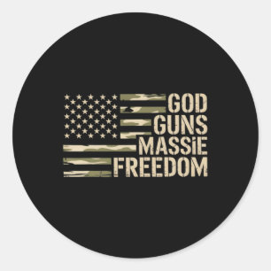 Gott Waffen Mie Freiheit Thomas Tarnmuster USA-Fla Runder Aufkleber