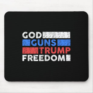 Gott Waffen Trump Freiheit - Lustig USA Trump Mousepad