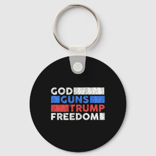 Gott Waffen Trump Freiheit - Lustig USA Trump Schlüsselanhänger