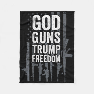 Gott Waffen Trump Freiheit - Lustige Pro-Waffe USA Fleecedecke