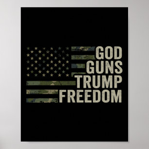 Gott Waffen Trump Freiheit - Lustige Tarnung Pro W Poster