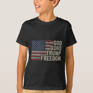 Gott Waffen Trump Freiheit - Pro Waffe USA-Flagge T-Shirt