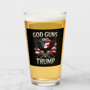 Gott Waffen Und Trump Adler Amerikanische Flagge V Glas
