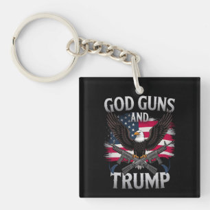Gott Waffen Und Trump Adler Amerikanische Flagge V Schlüsselanhänger