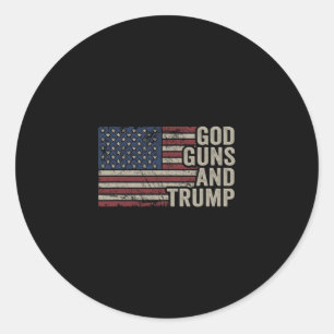 Gott Waffen Und Trump - Pro Gott Waffe Lustiger Re Runder Aufkleber