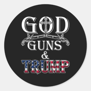Gott Waffen und Trump Shirt 2. Zusatzartikel zum S Runder Aufkleber