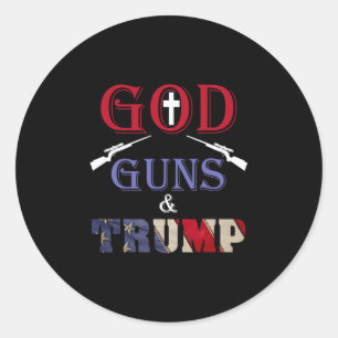 Gott Waffen Und Trump Trump Republikaner Runder Aufkleber